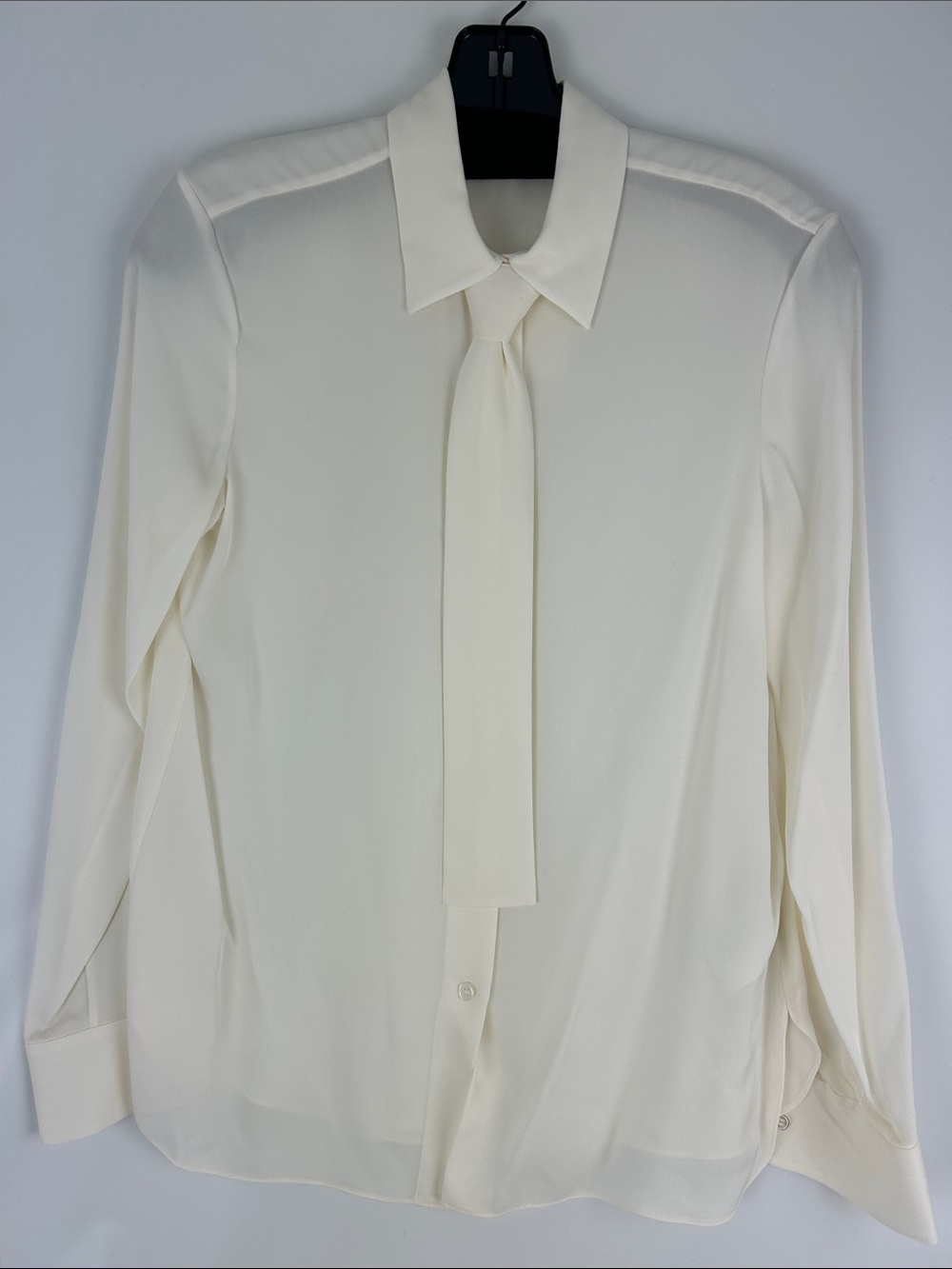 Theory Tie Neck Blouse in Silk Georgette